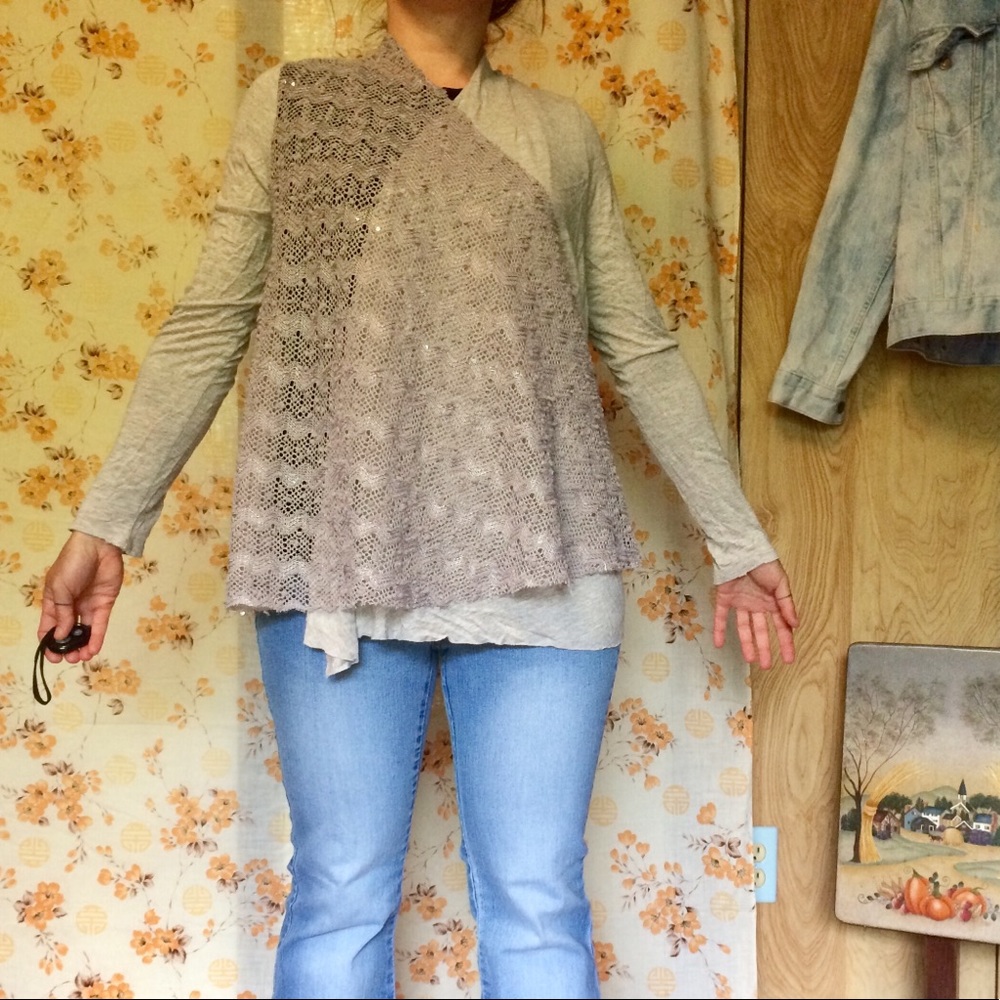 Women's Gray Cardigan Sweater